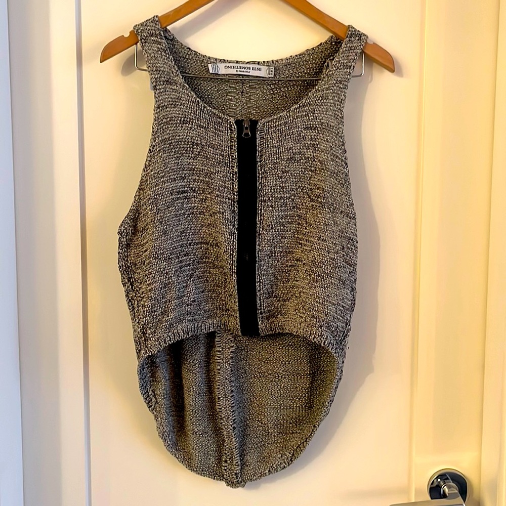 SOMETHING ELSE by Natalie Wood high low knit vest